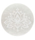 Plaque circulaire en sélénite fleur de lotus Extra