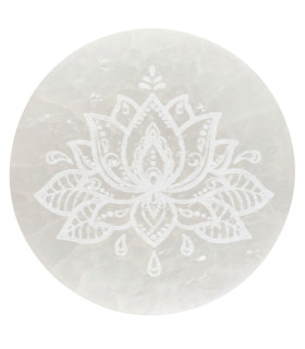 Selenite Lotus Flower Circular Plate Extra