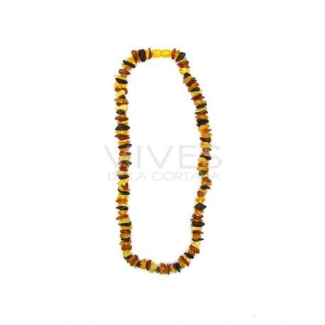 Collar Chips de Ambar Oscuro y Claro 42cm