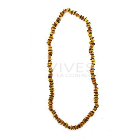 Collar Chips de Ambar Oscuro y Claro 68cm