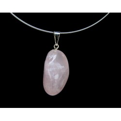 Colgante Rodado de Cuarzo Rosa