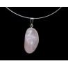 Pendentif en quartz rose plaqué rhodium
