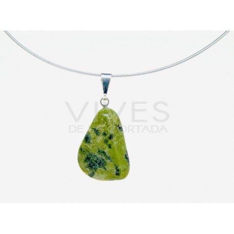 Pendentif Jaspe vert bombé