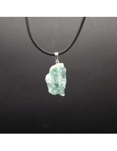 Pendant of Raw Aquamarine (Silver Plated)