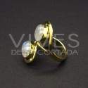 Anillo Ajustable de Bronce con Piedra Luna -5-