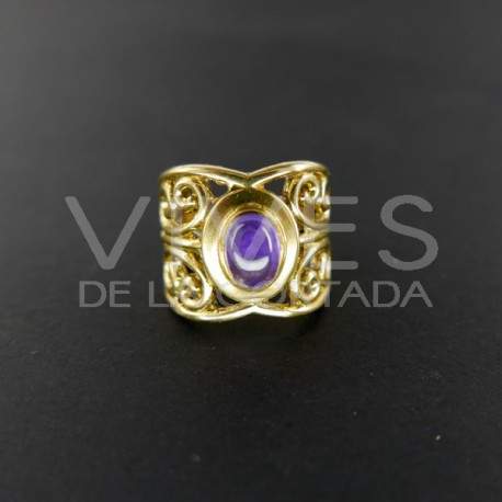Anillo de Bronce con Amatista -9.2-