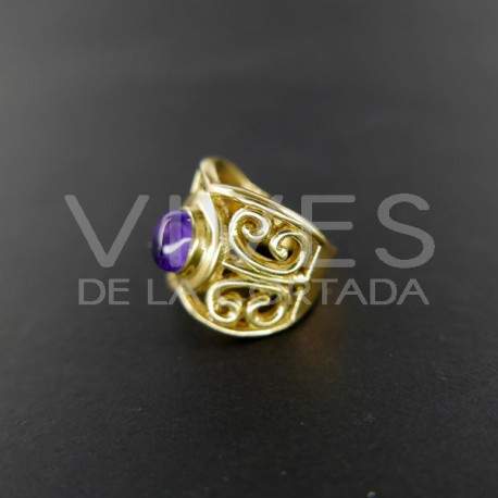 Anillo de Bronce con Amatista -9.2-