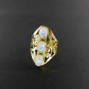 Anillo de Bronce Calado con Piedra Luna -1.1-