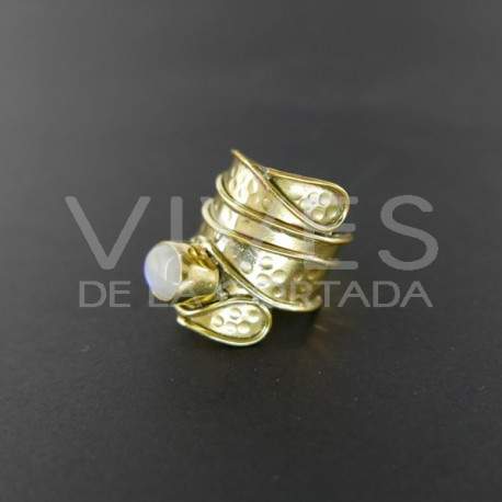 Ring of Bronze with Moonstone -12-