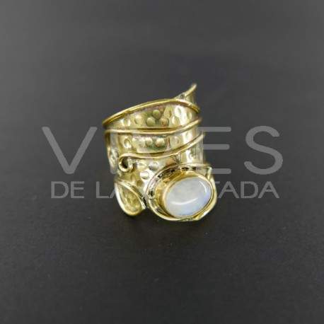 Anillo de Bronce con Piedra Luna -12-