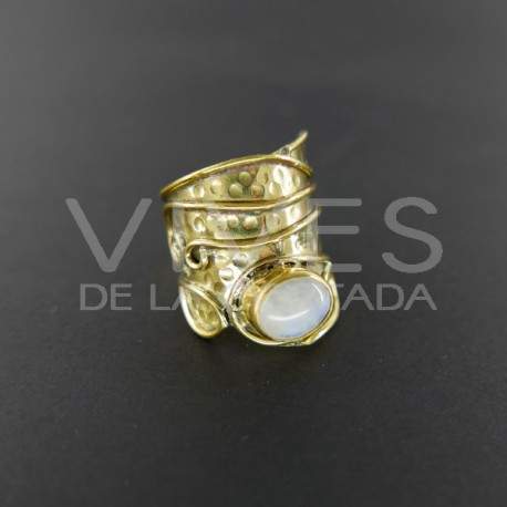 Ring of Bronze with Moonstone -12-