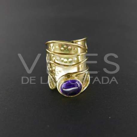Anillo de Bronce con Amatista -12.1-