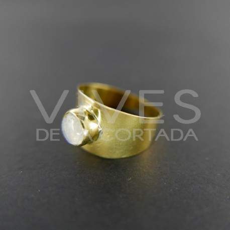 Anillo de Bronce con Piedra Luna -16.1-