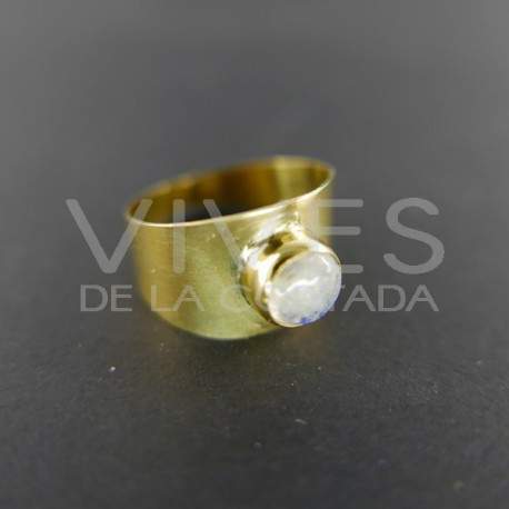 Anillo de Bronce con Piedra Luna -16.1-