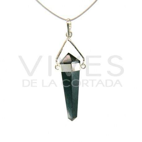 Colgante de Shungit Biterminado - Baño de Plata