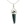 Pendentif en shungite biterminée plaqué argent