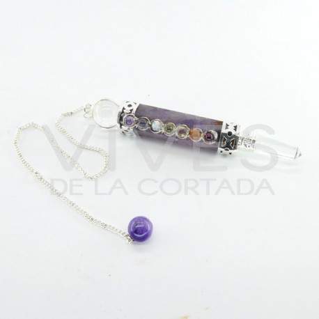 Amethyst Pendulum with Chakras