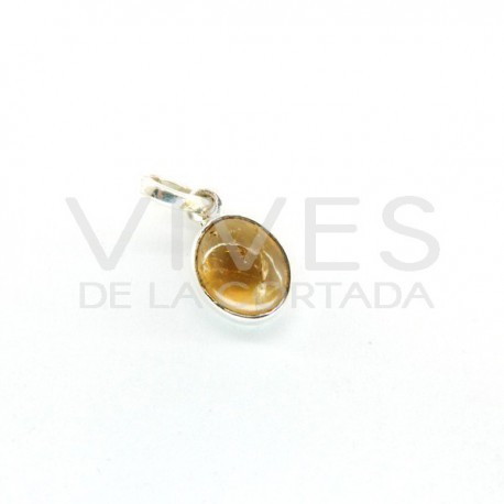 Colgante de Citrino Óvalo Pequeño- Plata de Ley 925