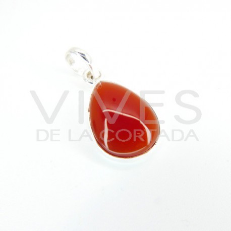 Colgante Cornalina Lágrima Grande - Plata de ley 925