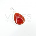 Colgante Cornalina Lágrima Grande - Plata de ley 925