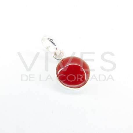 Colgante Cornalina Circulo Pequeño - Plata de Ley 925