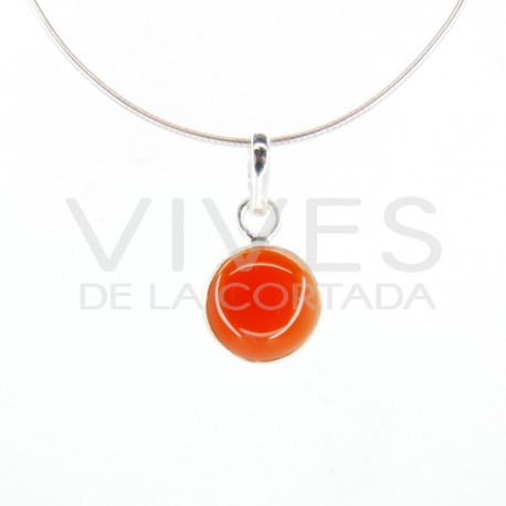 Pendant Carnelian Cercle Small - Sterling Silver 925