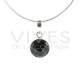 Faceted Circle Onyx Pendant - Sterling Silver 925