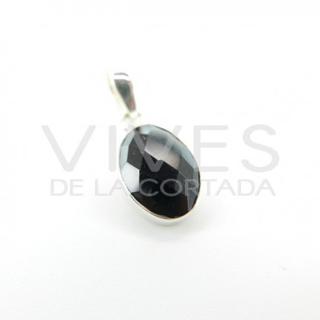 Colgante de Onix Óvalo Facetado - Plata de Ley 925