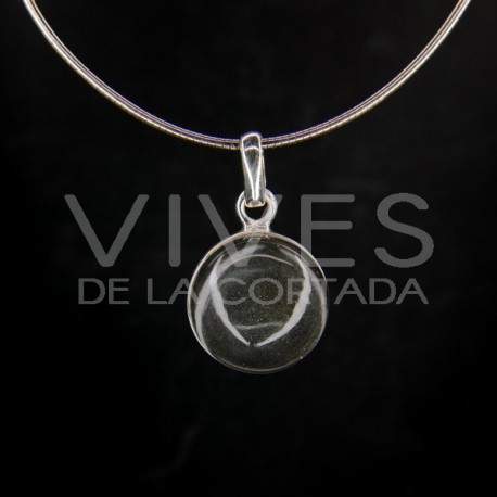 Colgante de Cuarzo Blanco Círculo Grande - Plata de Ley 925