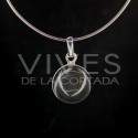 Colgante de Cuarzo Blanco Círculo Grande - Plata de Ley 925