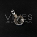 Colgante de Cuarzo Blanco Círculo Facetado - Plata de Ley 925