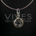 Colgante de Cuarzo Blanco Círculo Facetado - Plata de Ley 925