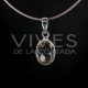 Faceted Oval White Quartz Pendant - Sterling Silver 925