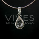 Pendentif de Quartz Perle de lune blanche à facettes - Argent 925