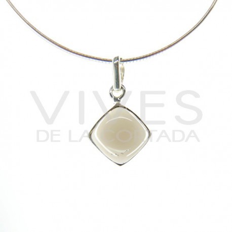 Colgante de Cuarzo Ahumado Cubo Pequeño - Plata de Ley 925
