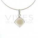 Colgante de Cuarzo Ahumado Cubo Pequeño - Plata de Ley 925