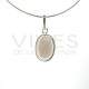Small Oval Smoked Quartz Pendant - Sterling Silver 925