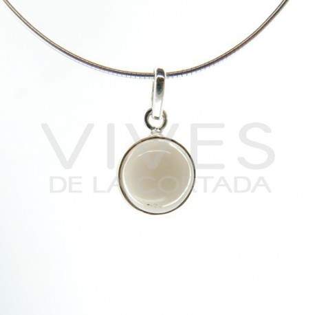 Colgante de Cuarzo Ahumado Círculo Pequeño - Plata de Ley 925