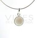 Colgante de Cuarzo Ahumado Círculo Pequeño - Plata de Ley 925