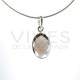 Faceted Oval Smoked Quartz Pendant - Sterling Silver 925