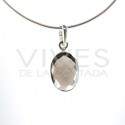 Colgante de Cuarzo Ahumado Óvalo Facetado - Plata de Ley 925