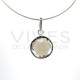 Faceted Circle Smoked Quartz Pendant - Sterling Silver 925