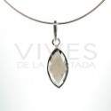 Pendant of Quartz Smoky Eye Faceted - Sterling Silver 925