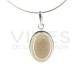 Large Oval Smoked Quartz Pendant - Sterling Silver 925