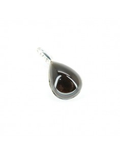 Pendant from Quartz Smoked Teardrop Big - Sterling Silver 925 2