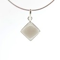 Pingente de Quartzo Cubo Esfumaçado Grande - Prata Esterlina 925