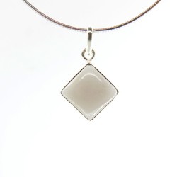 Colgante de Cuarzo Ahumado Cubo Grande - Plata de Ley 925
