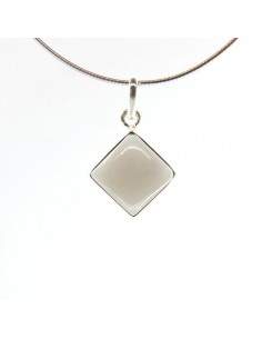 Pingente de Quartzo Cubo Esfumaçado Grande - Prata Esterlina 925