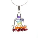 Pendant Buddha with Tree of Life Chakras - Silver Bath