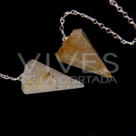 Pendulum Faceted of Quartz Rutilado
